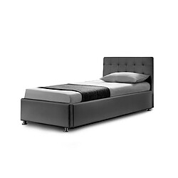 Meubler Design Lit Complet Sommier Relevable + Tête De Lit + Cadre De Lit Capitole - Gris - 90x190 