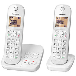 Téléphone sans fil duo dect blanc avec répondeur - kxtgc422frw - PANASONIC