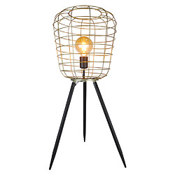 Sampa Helios Lampe déco sur pied métal noir et doré style design moderne contemporain Compatible LED Lampe déco métal noir et doré E27 / 60W max (non......