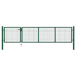 vidaXL Portillon Acier 350x75 cm Vert 