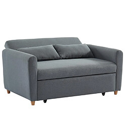 Acheter Vente-Unique Canapé 2 places convertible en tissu gris AYLA