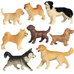 8 pièces Solide En Plastique Simulé Chien Modèle Décor Jouet Figurine Ornements de Voiture Tableau de Bord Solide En Plastique Chien Figurines Collectibles