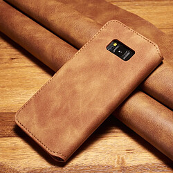 Etui en PU style rétro marron pour votre Samsung Galaxy S8 Plus