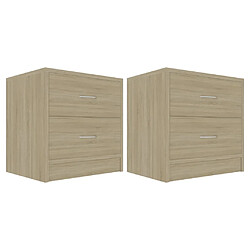 vidaXL Tables de chevet 2pcs Chêne sonoma 40x30x40cm Bois d'ingénierie