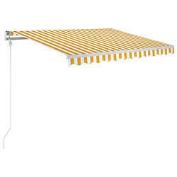 Maison Chic Auvent automatique | Store banne extérieur | Marquise capteur de vent/LED 350x250cm Jaune et blanc -MN87870