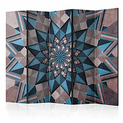 Paris Prix Paravent 5 Volets Star Mandala Brown & Blue 172x225cm