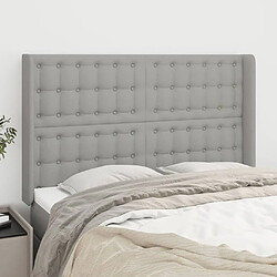 Maison Chic Tête de lit scandinave avec oreilles,meuble de chambre Gris clair 147x16x118/128 cm Tissu -MN68109