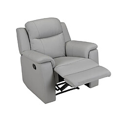 Acheter Vente-Unique Fauteuil relax EVASION en cuir - Gris clair