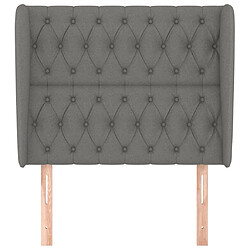 Avis Maison Chic Tête de lit scandinave avec oreilles,meuble de chambre Gris foncé 103x23x118/128 cm Tissu -MN96578