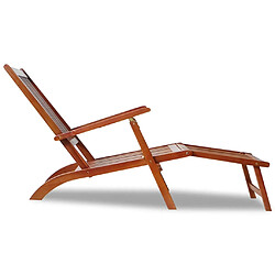 Avis Helloshop26 Transat chaise longue bain de soleil lit de jardin terrasse meuble d'extérieur avec repose-pied bois d'acacia solide 02_0012569