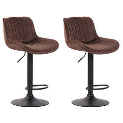 Non Lot de 2 tabourets de bar Lentini velours noir