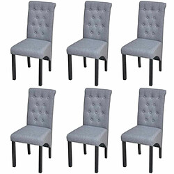 Maison Chic Lot de 6 Chaises à manger,Chaise pour cuisine gris clair tissu -MN20657