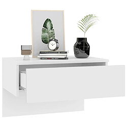 Avis vidaXL Table de chevet murale Blanc brillant