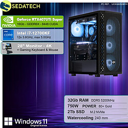 Sedatech Pack PC Gamer Pro • Intel i7-12700KF • RTX4070Ti Super • 32Go DDR5 • 2To SSD M.2 • Windows 11 • Moniteur 28''