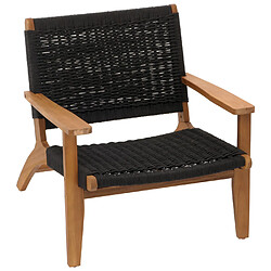 Avis Mendler Ensemble de jardin lounge HWC-N49, balcon ensemble de fauteuils, corde tressée Rope bois acacia certifié MVG, noir