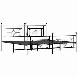 Acheter Maison Chic Cadre/structure de lit métal et tête de lit + pied de lit pour adulte - Lit Moderne Chambre noir 183x213 cm -MN36414