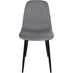 Avis Decoshop26 Lot de 4 chaises de salle à manger design simple avec pieds en métal noir assise en tissu gris 10_0001838