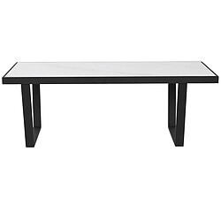 Pegane Table basse, table de salon rectangulaire en métal coloris noir et blanc - longueur 120 x profondeur 60 x Hauteur 43 cm 