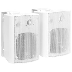 vidaXL Haut-parleurs stéréo muraux 2pcs blanc intérieur extérieur 100W 