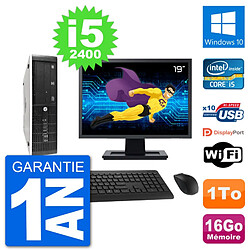 PC HP 8300 Elite SFF Ecran 19" Intel i5-2400 RAM 16Go Disque 1To Windows 10 Wifi · Occasion 