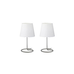 REALITY Lampe Twin Nickel Mat Blanc 2x40W E14 