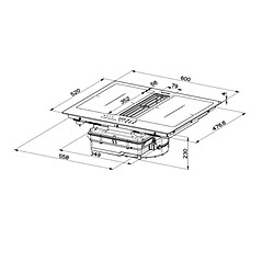 Table de cuisson aspirante induction 60cm 4 feux 7400w noir - 5906272 - FABER pas cher