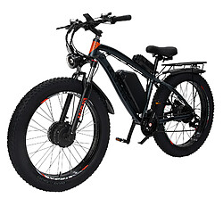 26" Vélo électrique Dual Moteur 2000W 22AH VTT Tout-terrain GUNAI GN88 Fat Bike - Noir