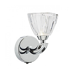 Luminaire Center Applique murale Vito chrome poli et verre moulé 1 ampoule