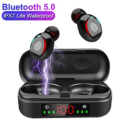 GUPBOO Casque stéréo TWS Bluetooth 5.0 V8 avec étui de chargement