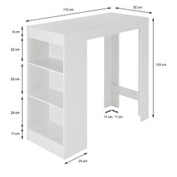 Acheter Table bar table mange-debout table lounge comptoir blanc 110x50x103cm ML-DESIGN®