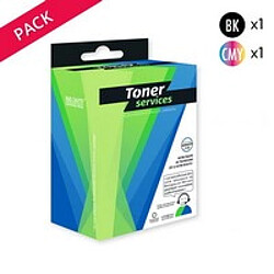 TONER SERVICES Compatible HP 45/23 Pack 2 Cartouches Noire et couleurs (51645A/C1823D) 