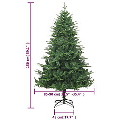 vidaXL Sapin de Noël artificiel Vert 150 cm PVC et PE pas cher