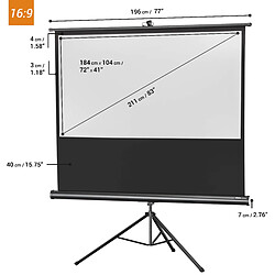 Ecran de projection sur pied celexon Economy 184 x 104 cm