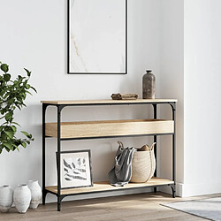 Avis Maison Chic Table console | Meuble d'entrée | Table d'appoint avec étagère chêne sonoma 100x29x75 cm -GKD95317