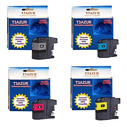 T3Azur 1+3 Brother LC-129/ LC-125 / LC 129/ LC 125 XL- Compatible 