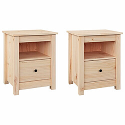 Maison Chic Lot de 2 Tables de chevet - Tables de Nuit 40x35x49 cm Bois de pin massif