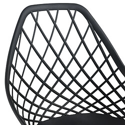 Set de 2 Chaises Warschau Plastique Noir Effet Hêtre [en.casa] pas cher