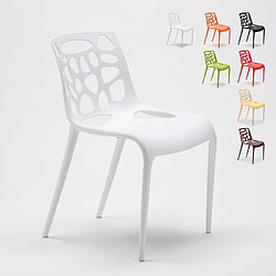 Ahd Amazing Home Design Chaise en polypropylène anti-uv design moderne Gelateria salle à manger et bar café Connubia, Couleur: Blanc 