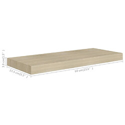 vidaXL Étagères murales flottantes 4 pcs chêne 60x23,5x3,8 cm MDF pas cher