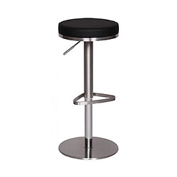 Mes Tabouret de bar rond réglable en hauteur 38x38x57/82 cm en PU noir 