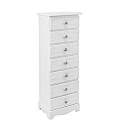 Webmarketpoint Commode en bois blanc 7 tiroirs Blanc cm 29 x 23 x89