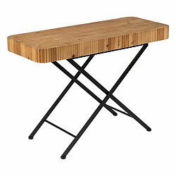 BigBuy Home Table de Nuit Marron Noir Bois Fer 60 x 40 x 55,5 cm