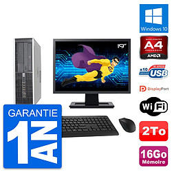 PC HP 6305 Pro SFF Ecran 19" AMD A4-5300B RAM 16Go Disque 2To Windows 10 Wifi · Occasion 