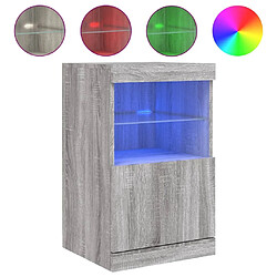 Maison Chic Commode Buffet - Meuble de rangement avec lumières LED sonoma gris 41x37x67 cm -GKD61167