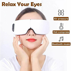 Masque pour les yeux Appareil de sommeil à oculaire électrique avec chauffage, pression d'air, musique Bluetooth pour réduire les cernes et améliorer le sommeil - Blanc