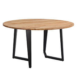 Rendez Vous Deco Table ronde Moorea 8 personnes en bois et métal 140 cm