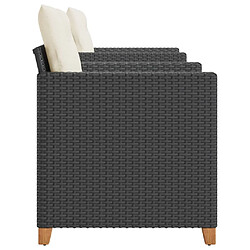 Avis vidaXL Ensemble de bistro 3 pcs et coussins noir résine tressée acacia