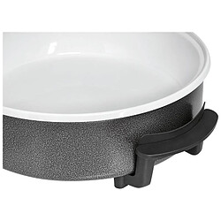 Party Pan Poêle Électrique Céramique avec Couvercle en Verre Ø 42 cm, 1500, Blanc/Noir, Clatronic, PP 3570 C