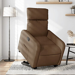 Maison Chic Fauteuil Relax pour salon, Fauteuil inclinable électrique marron tissu -GKD65176