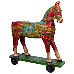 Figurine Décorative Alexandra House Living Bois de manguier Cheval 36 x 96 x 86 cm